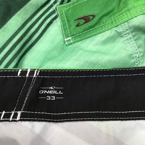 O’Neill Green Plaid Swim Board Shorts Size 33 - Picture 8 of 8
